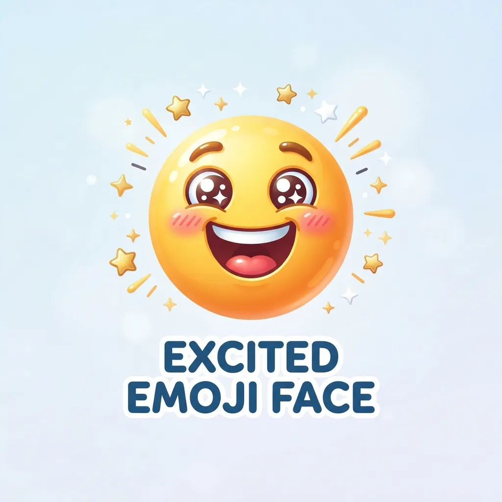 Trending excited emoji face in 2026