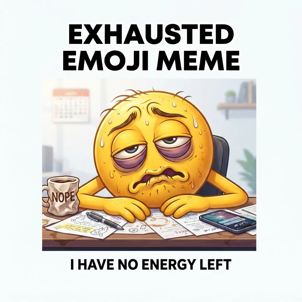 Trending exhausted emoji meme in 2026