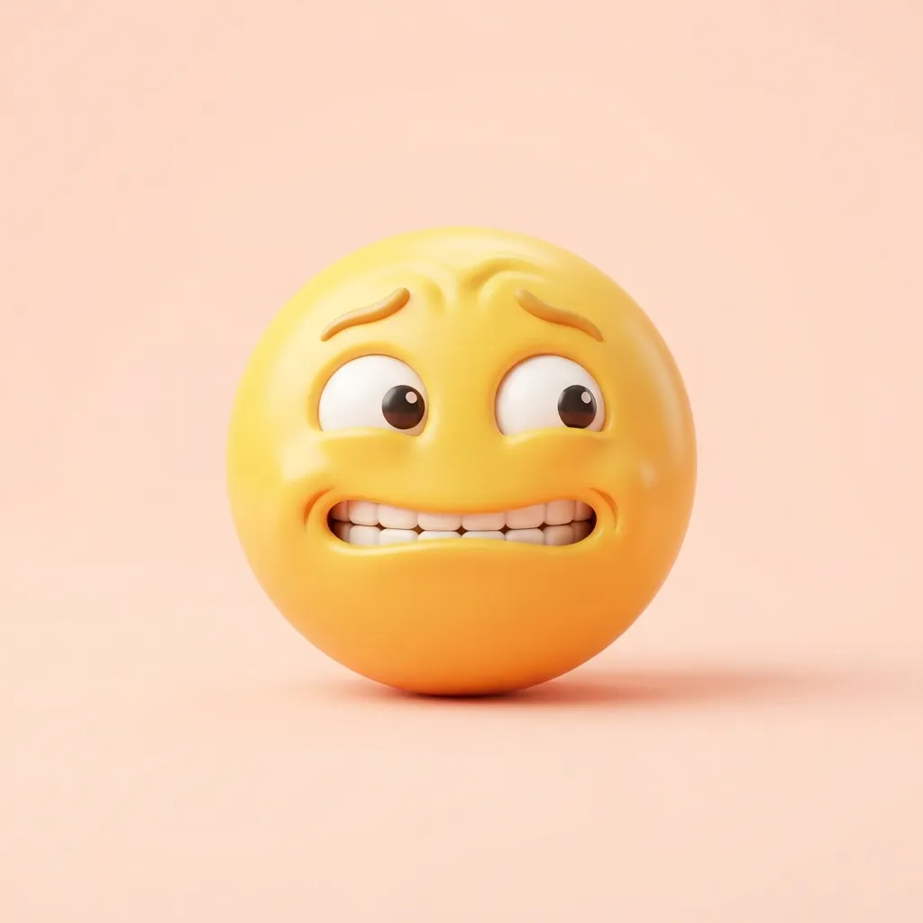 What do cringe smile emoji mean