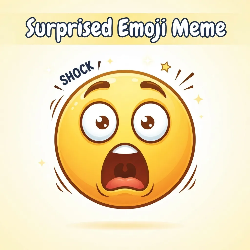 What does a surprised emoji meme mean in texting and chatting