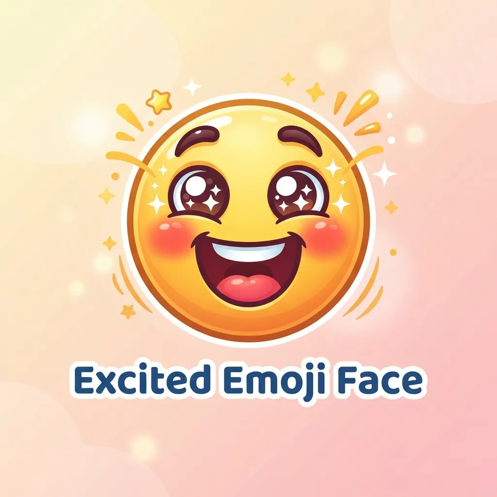 What does an excited emoji face mean
