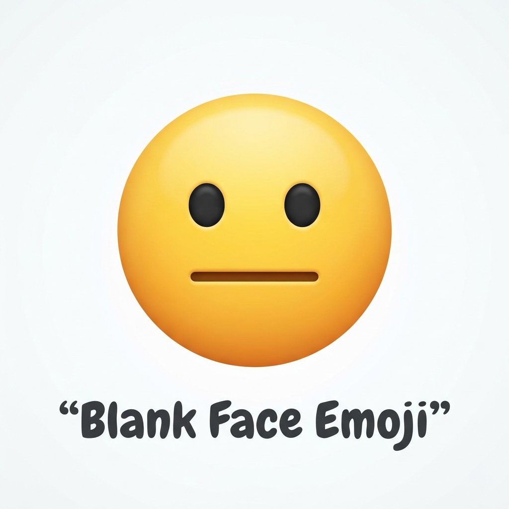 What does blank face emoji mean in texting and chat