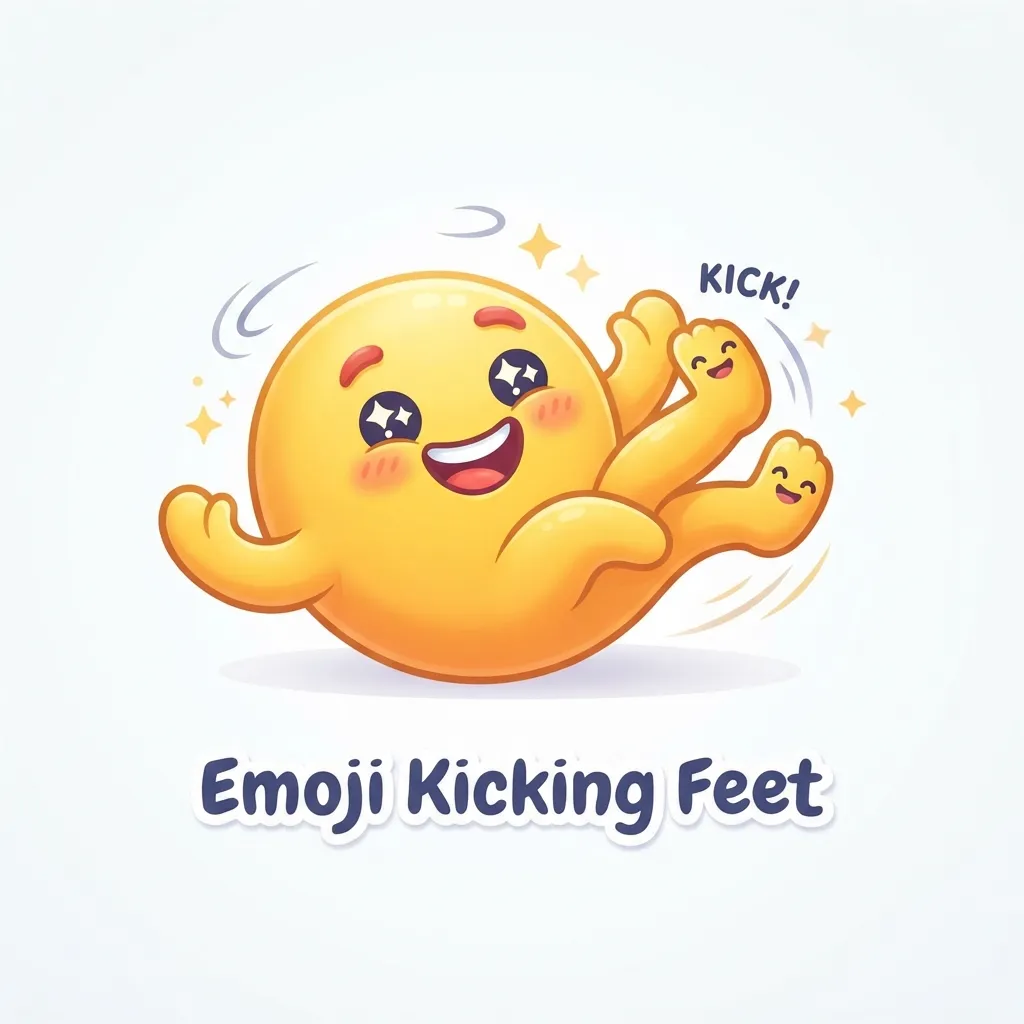 What does emoji kicking feet mean in texting and chat