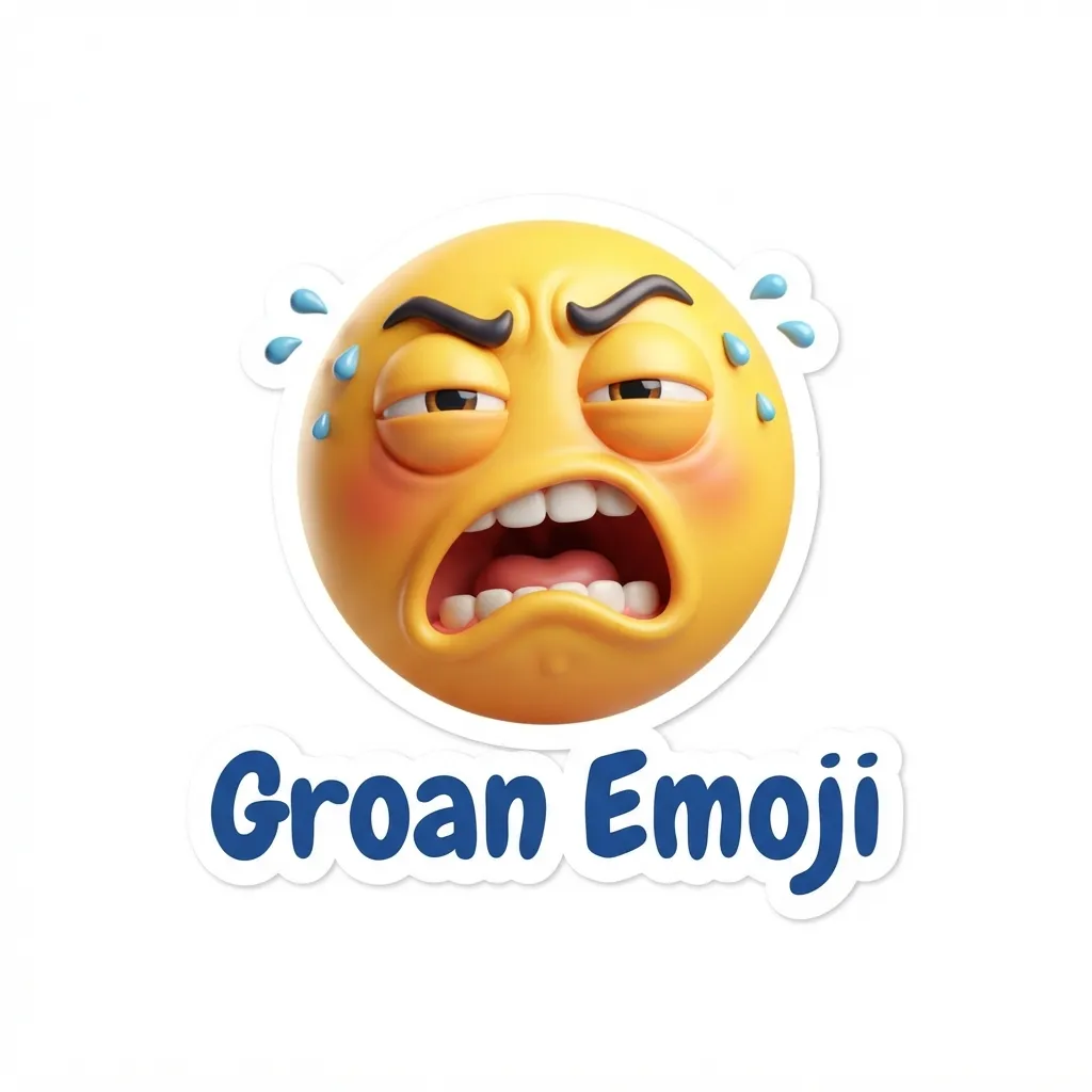 What does groan emoji mean in texting and chat