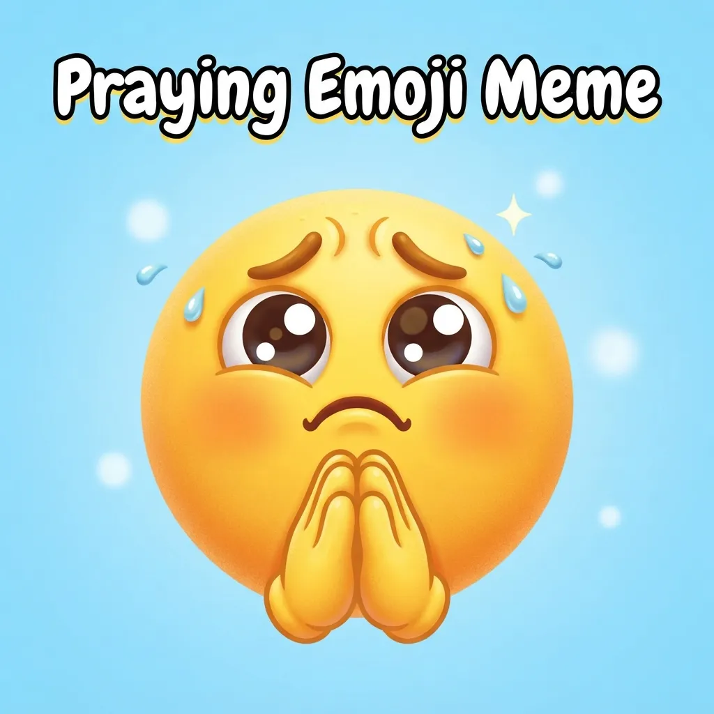What does praying emoji meme mean in texting and chat