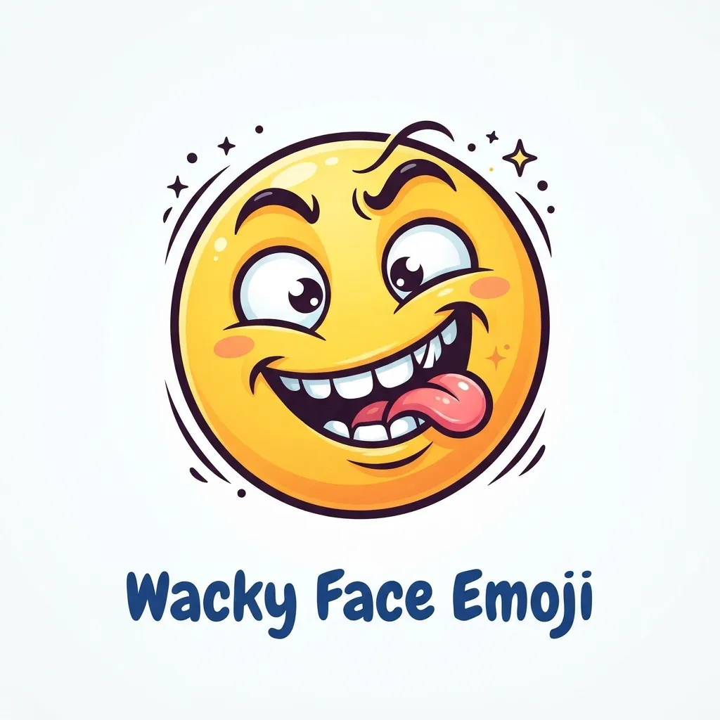 What does wacky face emoji mean in texting and chat