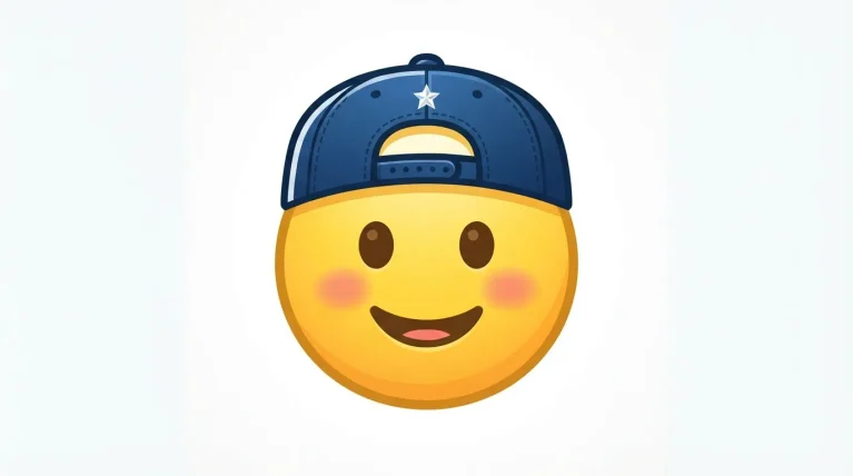 backwards hat emoji