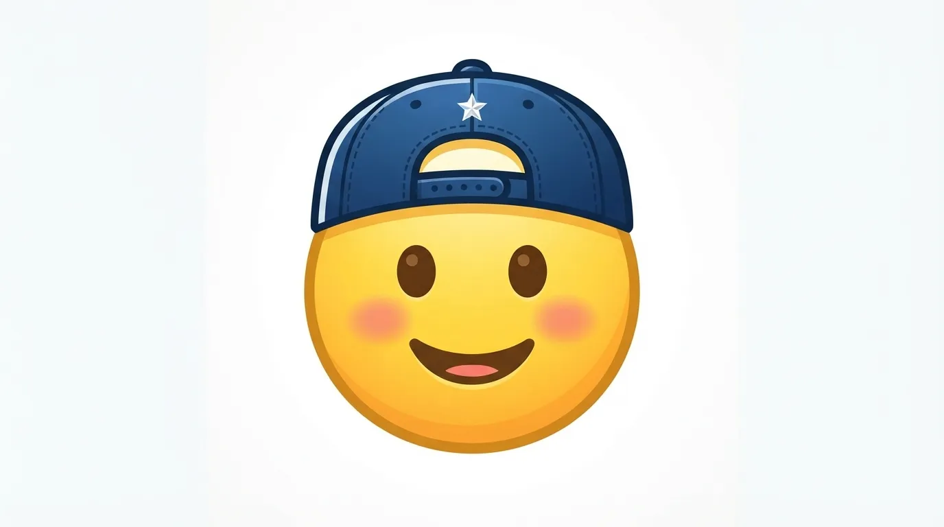 backwards hat emoji